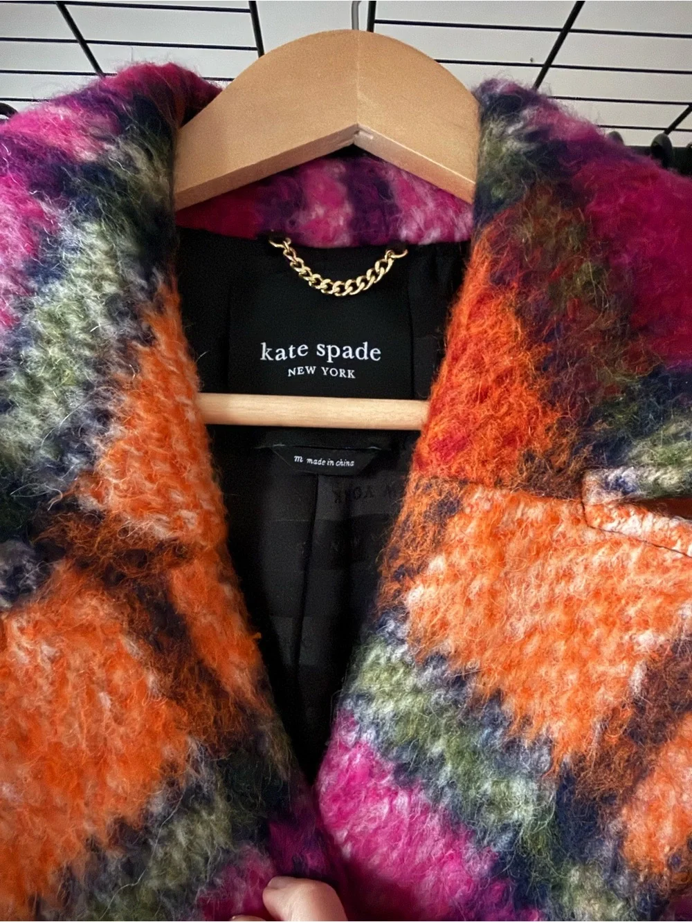 kate spade Multicolor Plaid Belted Wool Coat - Picture 5 of 6